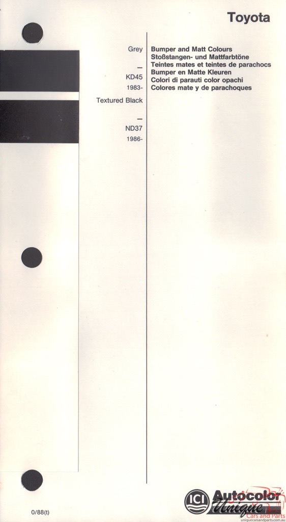 1983 - 1986 Toyota Paint Charts Autocolor 2